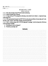 Đề kiểm tra 1 tiết môn Vật lý Khối 8